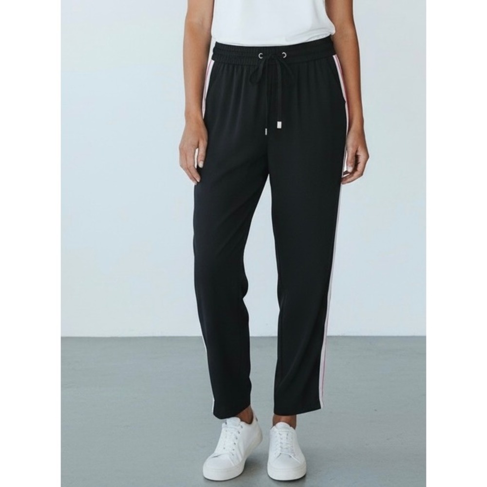 Laundry by Shelli Segal Black Side Stripe Track Pants Medium